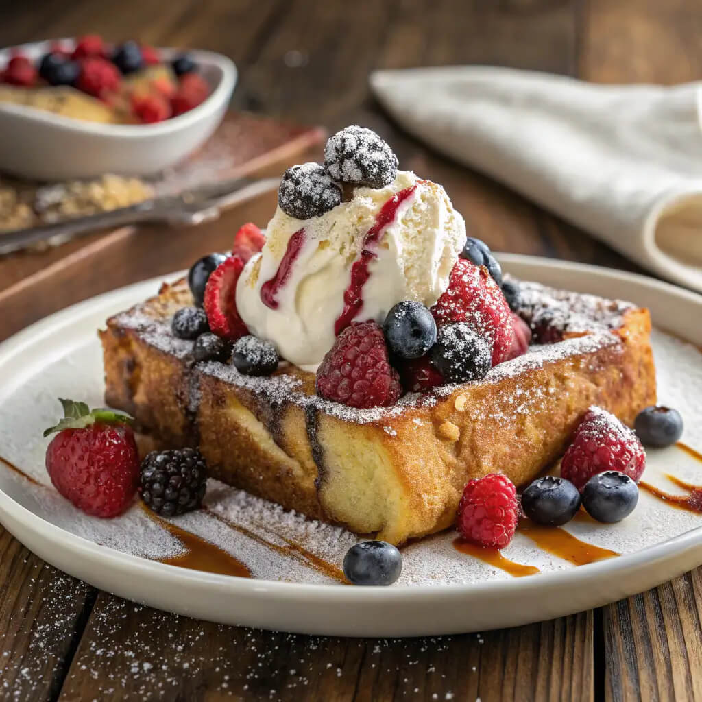berries cream stuffed french toast casserole