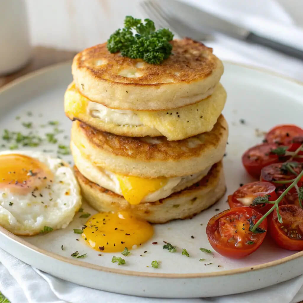 breakfast eggy crumpets