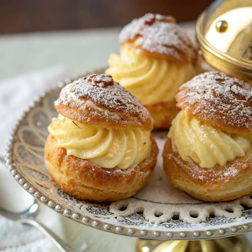 creme brulee cream puffs