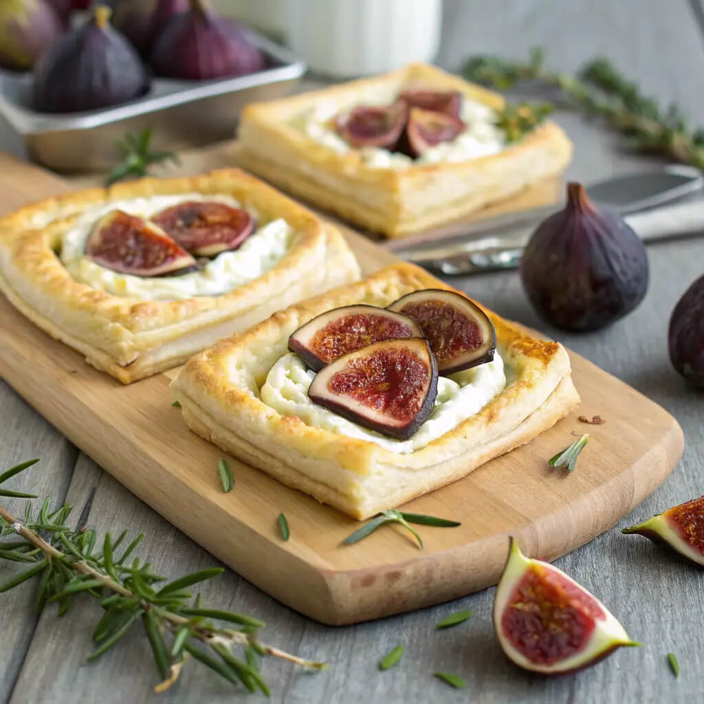 goat cheese and fig puff pastry tarts
