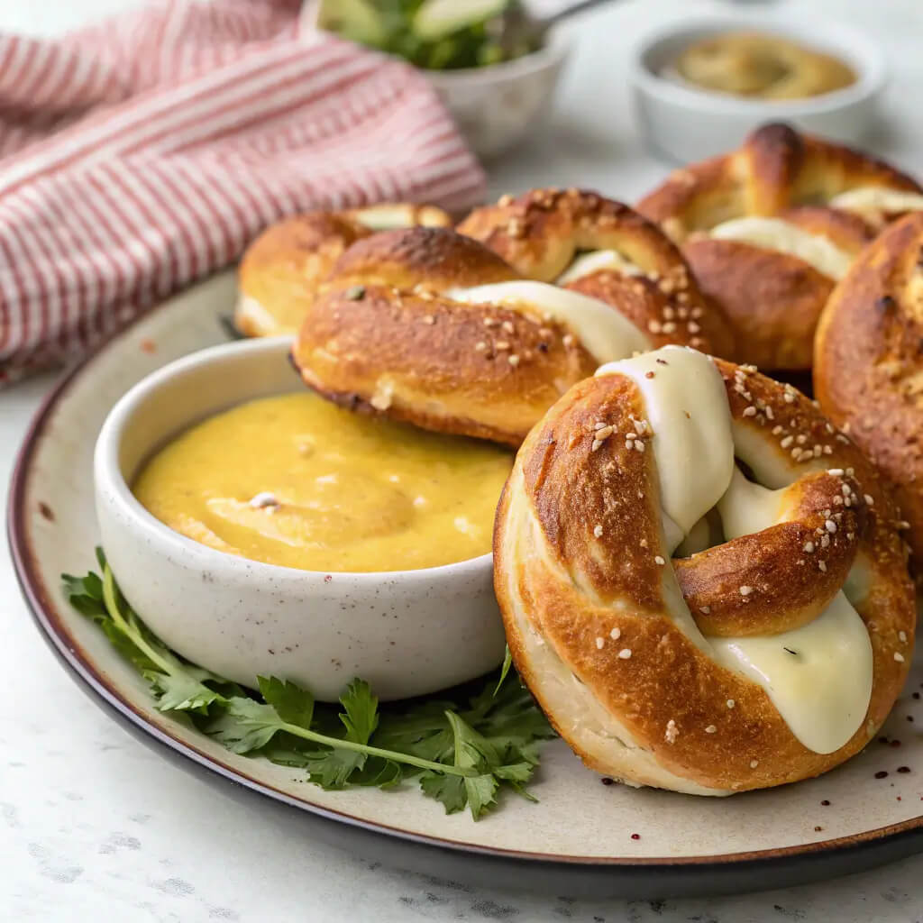 mozzarella stuffed soft pretzels