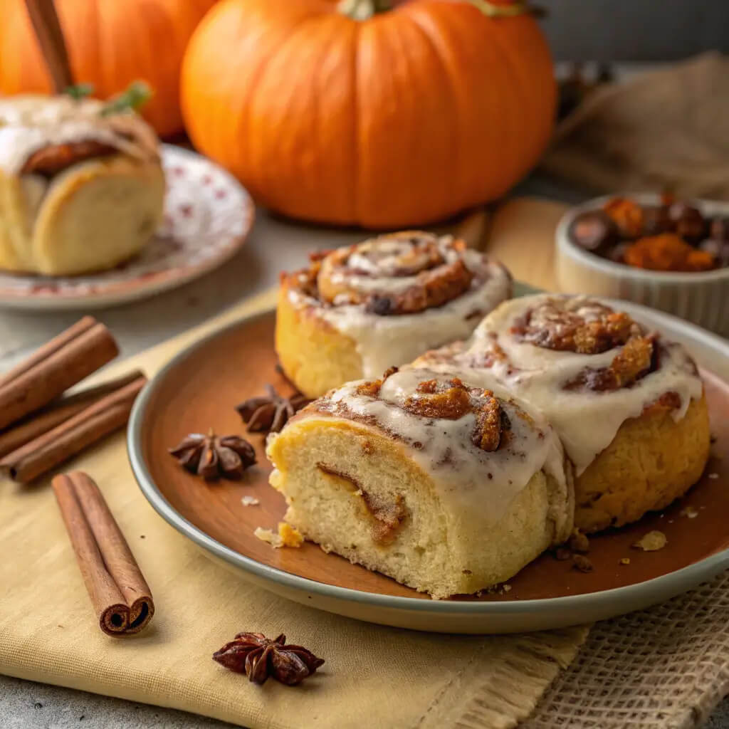 pumpkin cheesecake cinnamon rolls