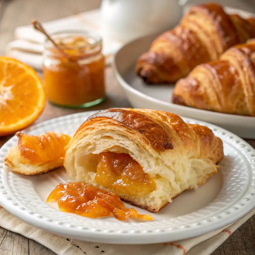 scrumptious croissant breakfast bake with orange marmalade