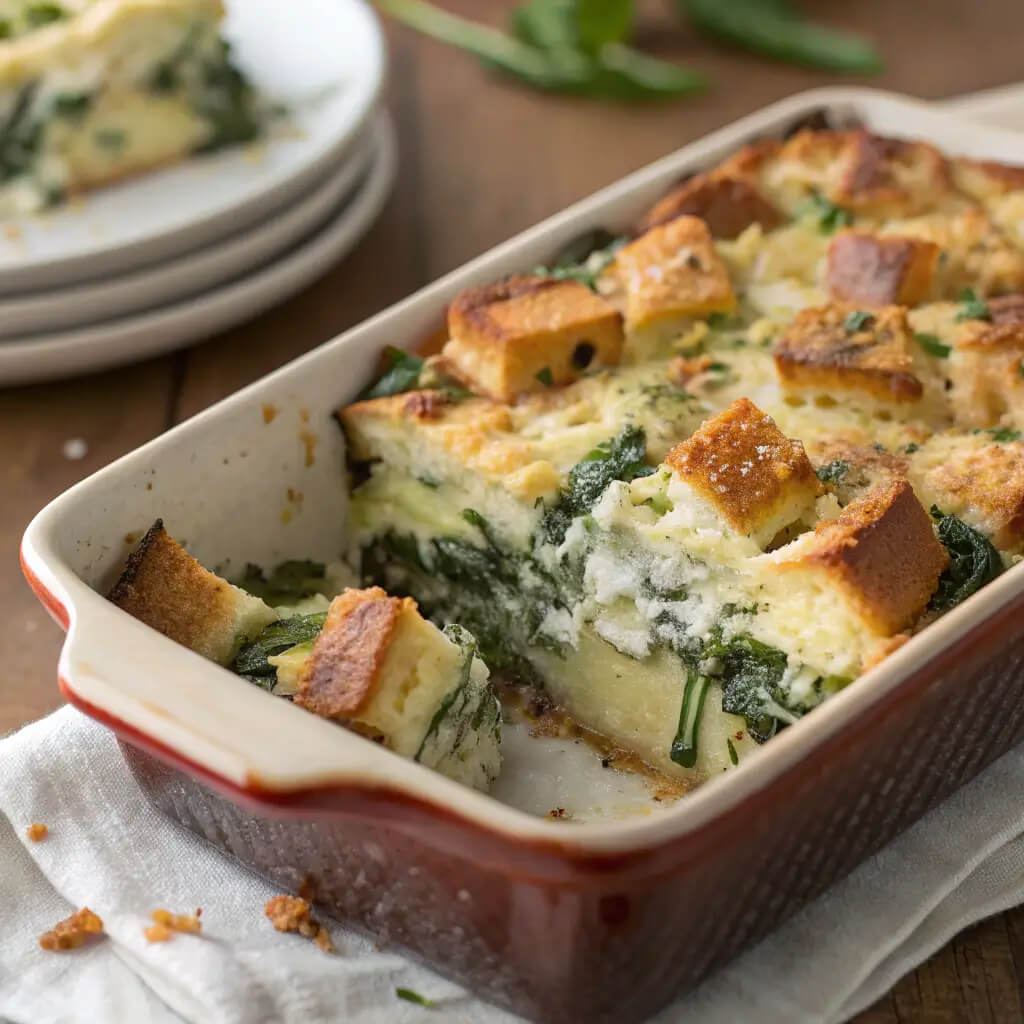 spinach and gruyere breakfast strata