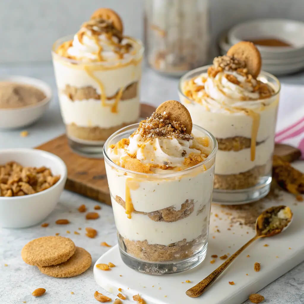caramel banana pudding parfaits