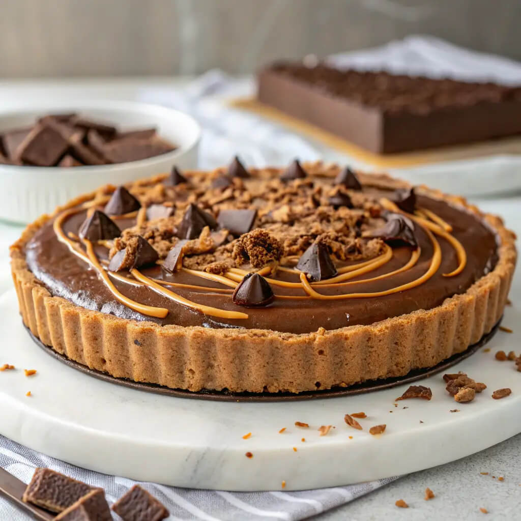 chocolate biscoff tart