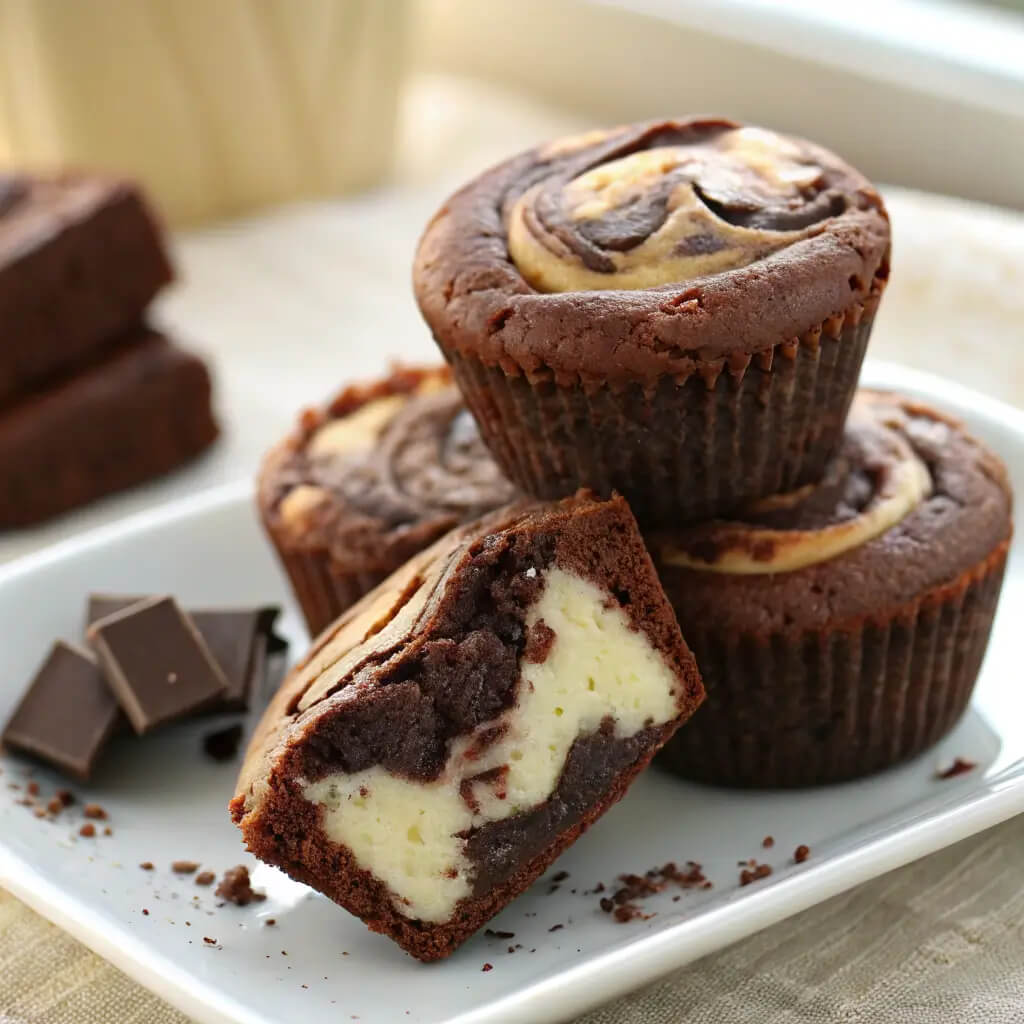 chocolate cheesecake muffins