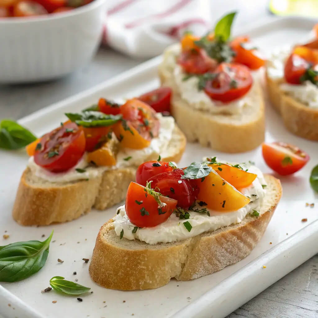 creamy bruschetta appetizer bites