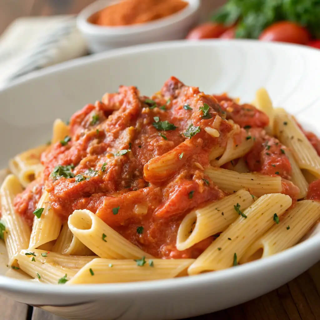 creamy tomato pepper pasta