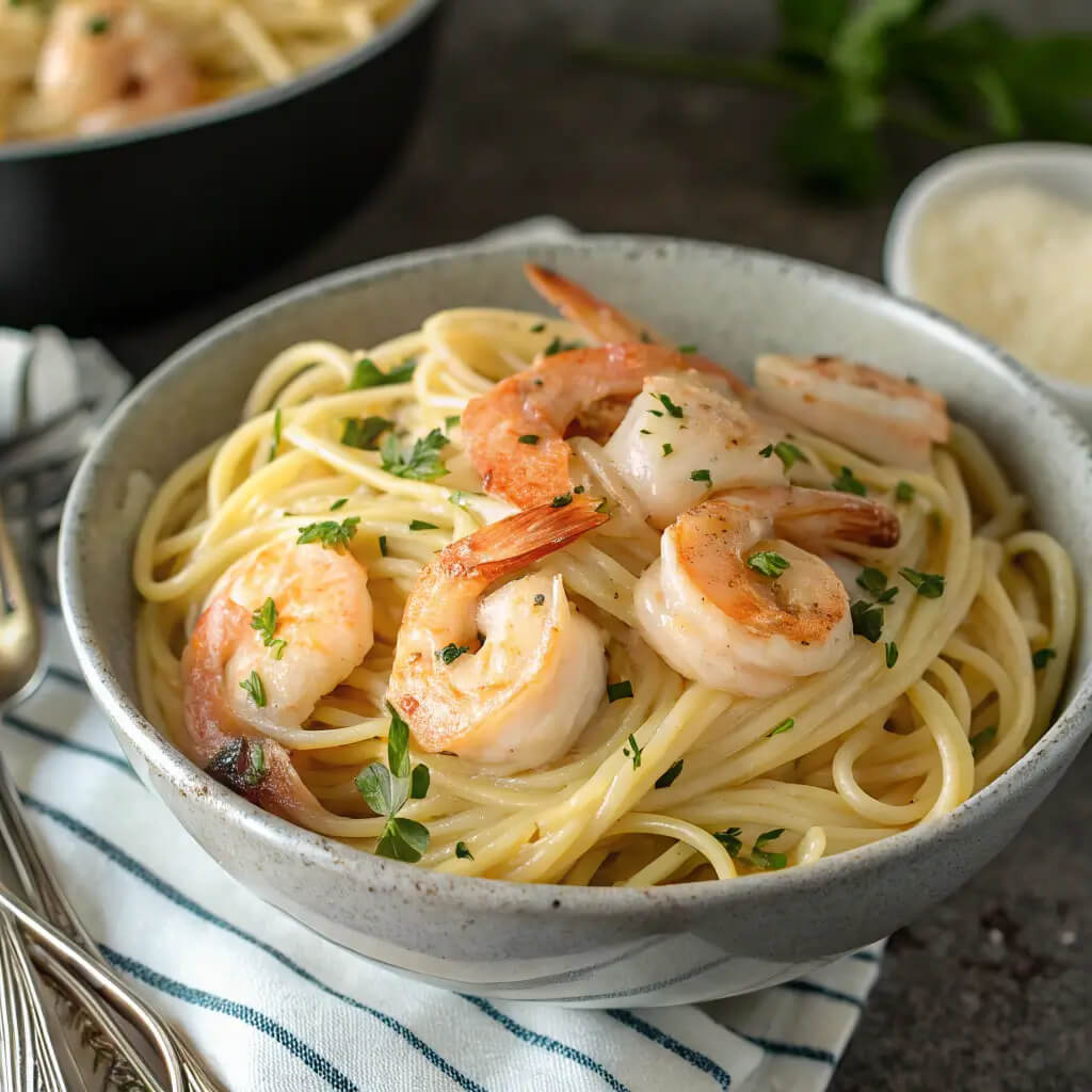 garlic butter shrimp pasta