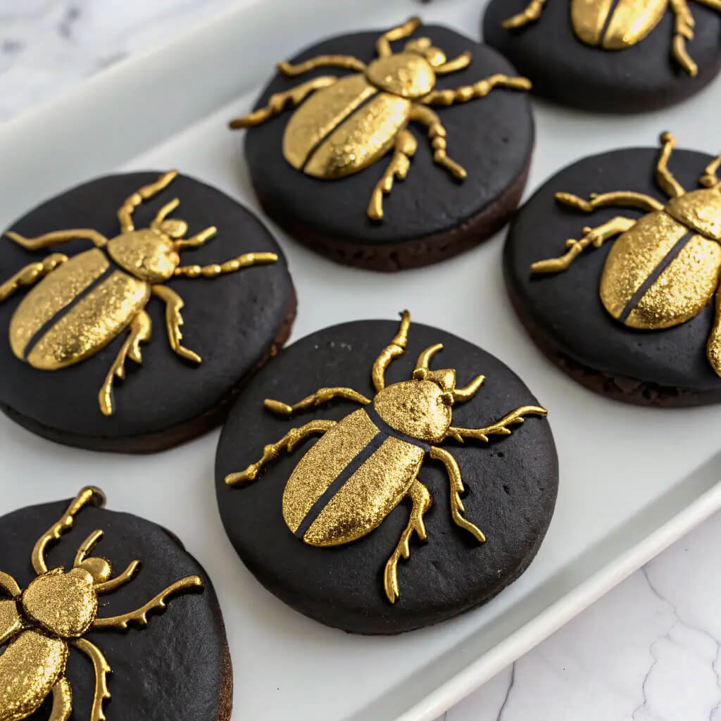 gilded insect black cookies recipe