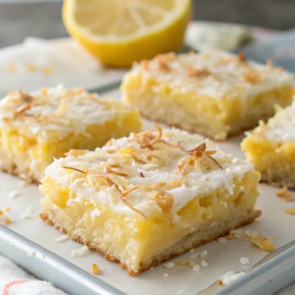 lemon coconut gooey butter bars