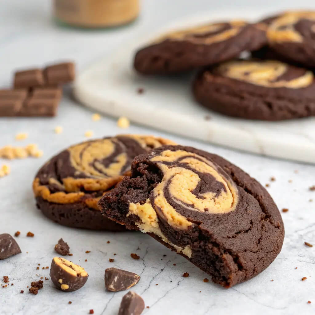 peanut butter brownie swirl cookies