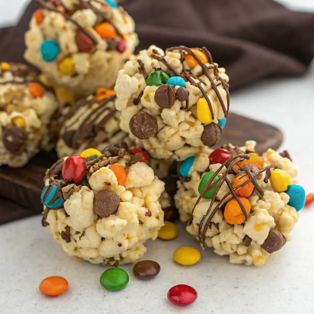peanut butter cup popcorn balls
