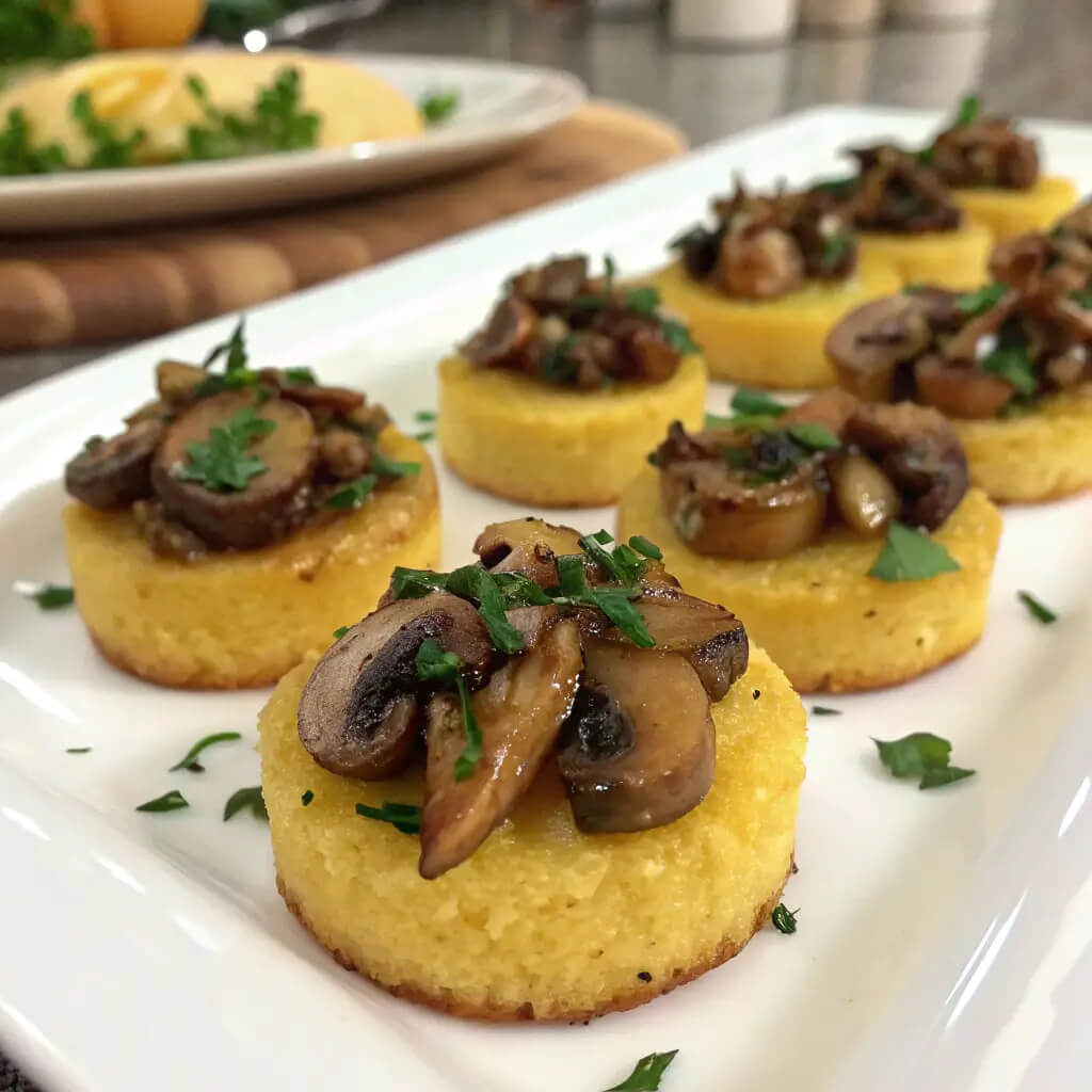 polenta mushroom canape