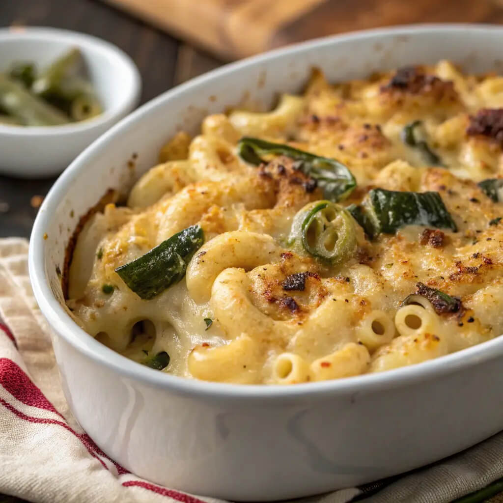 roasted poblano and smoked gouda mac and cheese