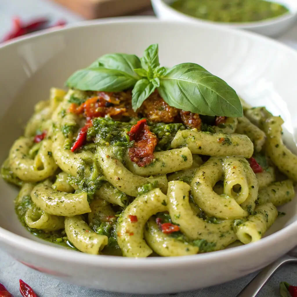 spicy pesto cascatelli