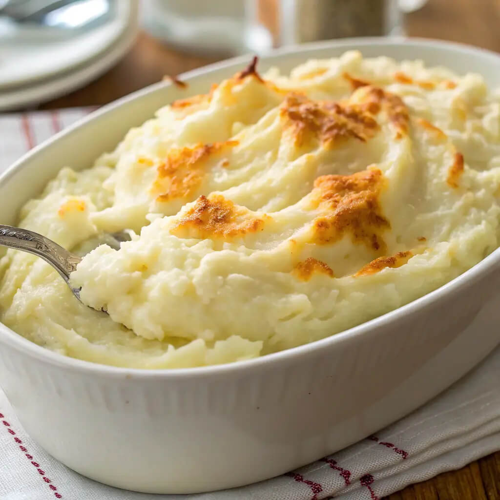 the best creamiest baked mashed potatoes