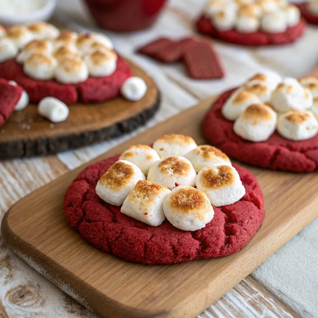 toasted marshmallow red velvet cookies