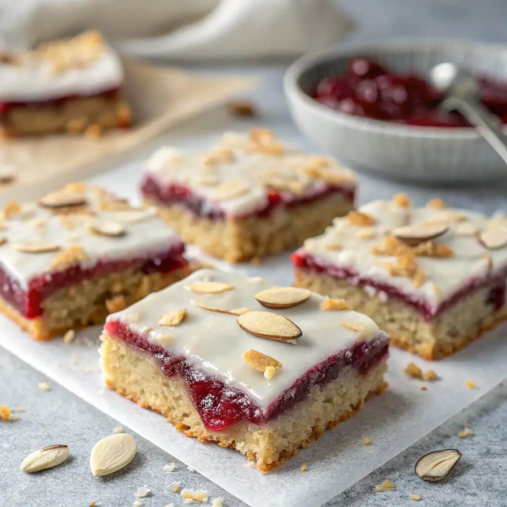 vegan cherry bakewell bars